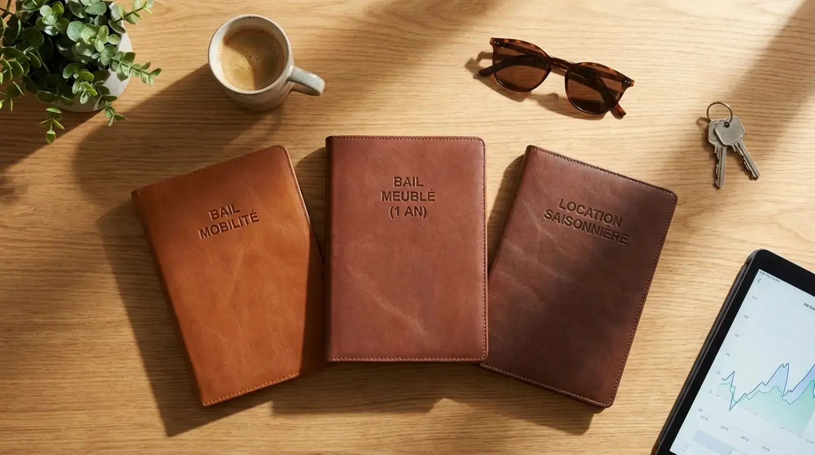 Tableau comparatif des régimes de location sur ordinateur avec calculatrice et carnet