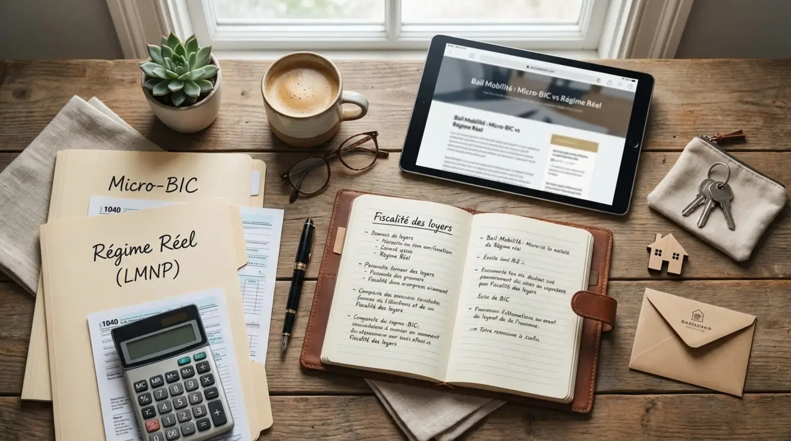 Comparatif micro-BIC et régime réel LMNP pour un bail mobilité sur un tableau de calcul
