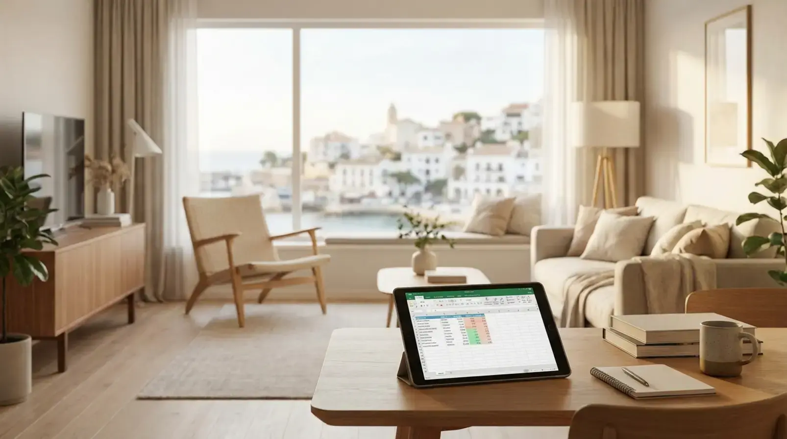 Calcul du revenu Airbnb mensuel sur tableur avec calculatrice et calendrier de réservations