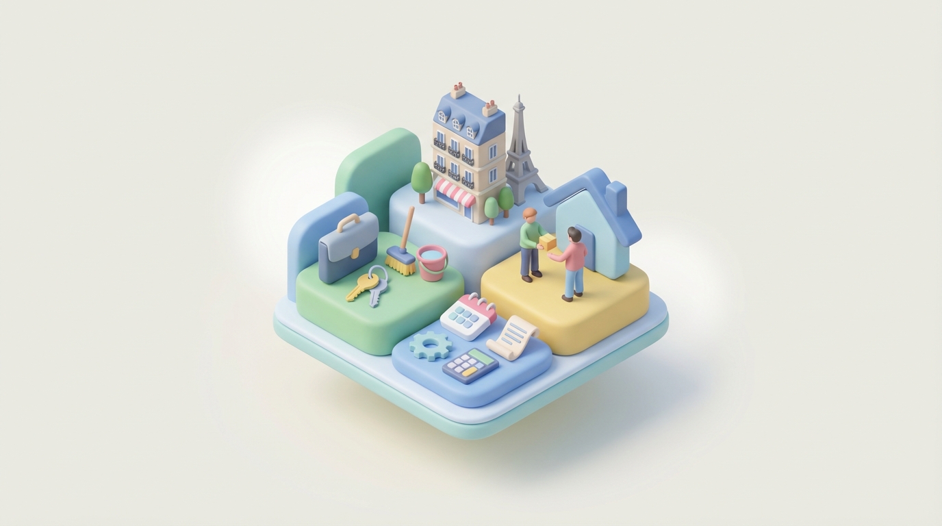 Rue résidentielle du 15e arrondissement de Paris, façade d’immeuble et entrée sécurisée, contexte conciergerie Airbnb Paris 15