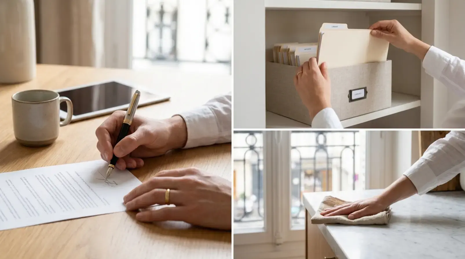 Accès sécurisé à un immeuble parisien avec boîte à clés et smartphone pour code