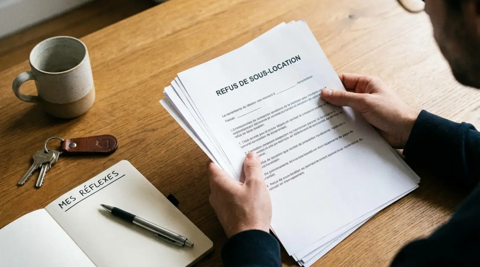 Deux courriers distincts pour refus de sous-location et mise en demeure sur un bureau neutre