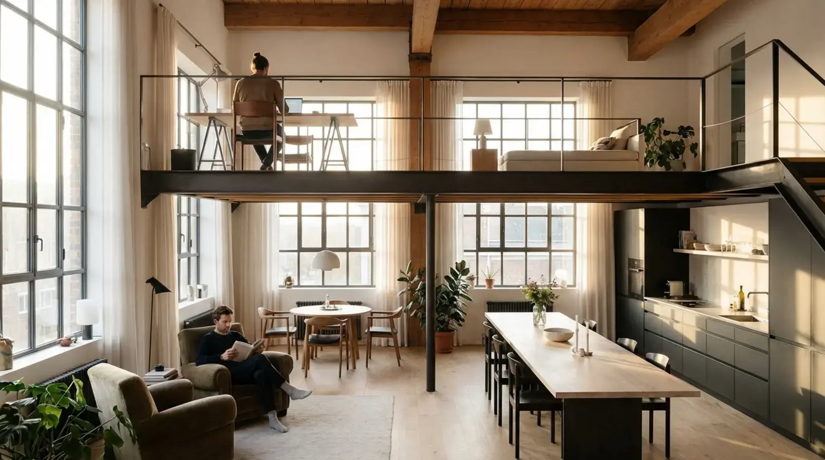 Espace de bureau partagé illustrant une sous-location partielle de local commercial